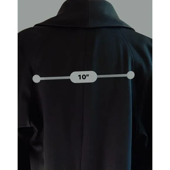 Jones New York black double breasted wool trench coat. L/XL - Picture 3 of 9